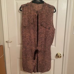 Robert Rodriguez sleeveless pink and black romper